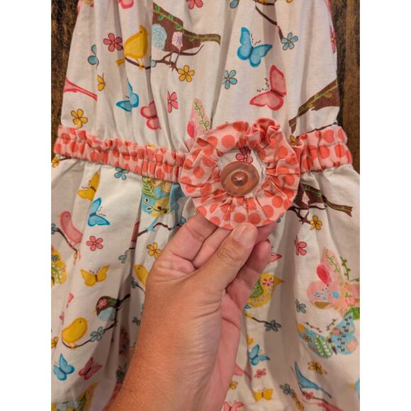 Sam and Sydney girls Sz 4 Halter style boutique dress birds butterflies EUC - Picture 4 of 6